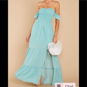 Pink Lily boutique off the shoulder maxi dress med
